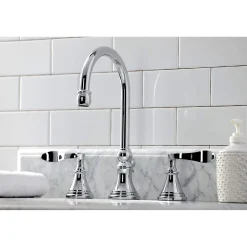 Kingston Brass KS298XCFL-P Century Widespread Bathroom Faucet with Brass Pop-Up