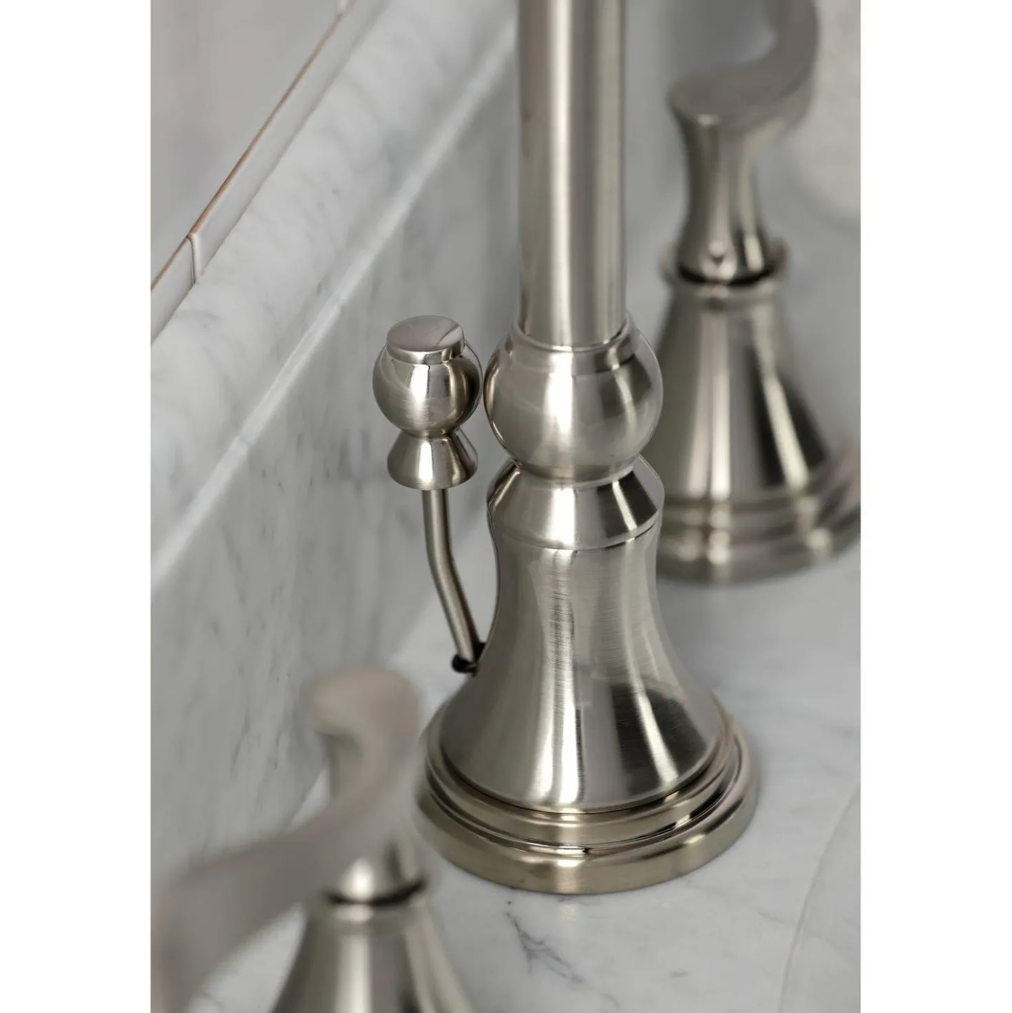 Kingston Brass KS298XCFL-P Century Widespread Bathroom Faucet with Brass Pop-Up