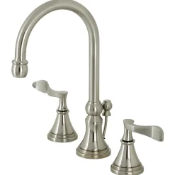 Kingston Brass KS298XCFL-P Century Widespread Bathroom Faucet with Brass Pop-Up