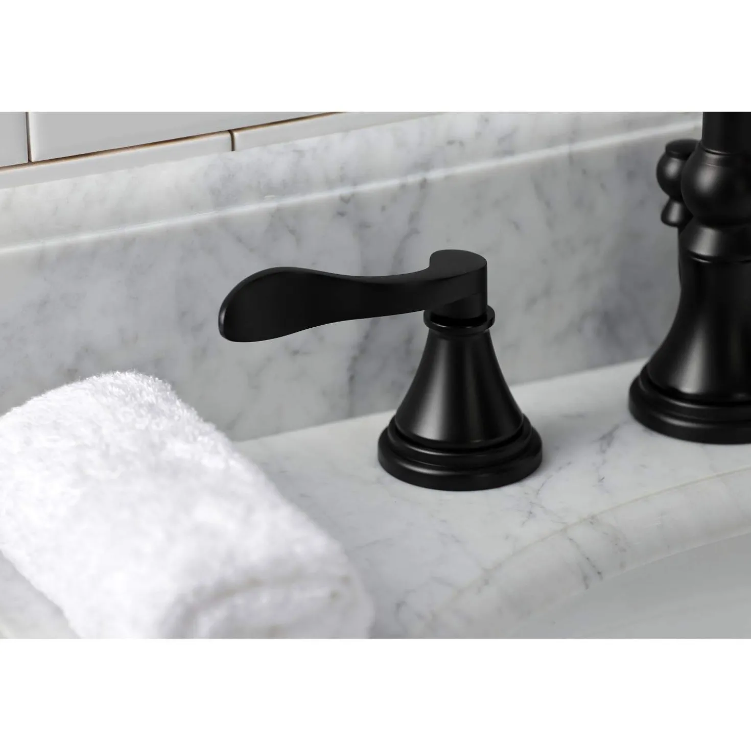 Kingston Brass KS298XDFL-P NuFrench Widespread Bathroom Faucet with Brass Pop-Up