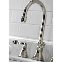 Kingston Brass KS298XDFL-P NuFrench Widespread Bathroom Faucet with Brass Pop-Up