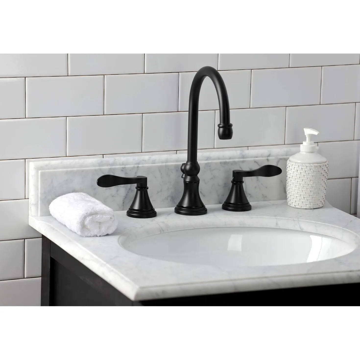 Kingston Brass KS298XDFL-P NuFrench Widespread Bathroom Faucet with Brass Pop-Up