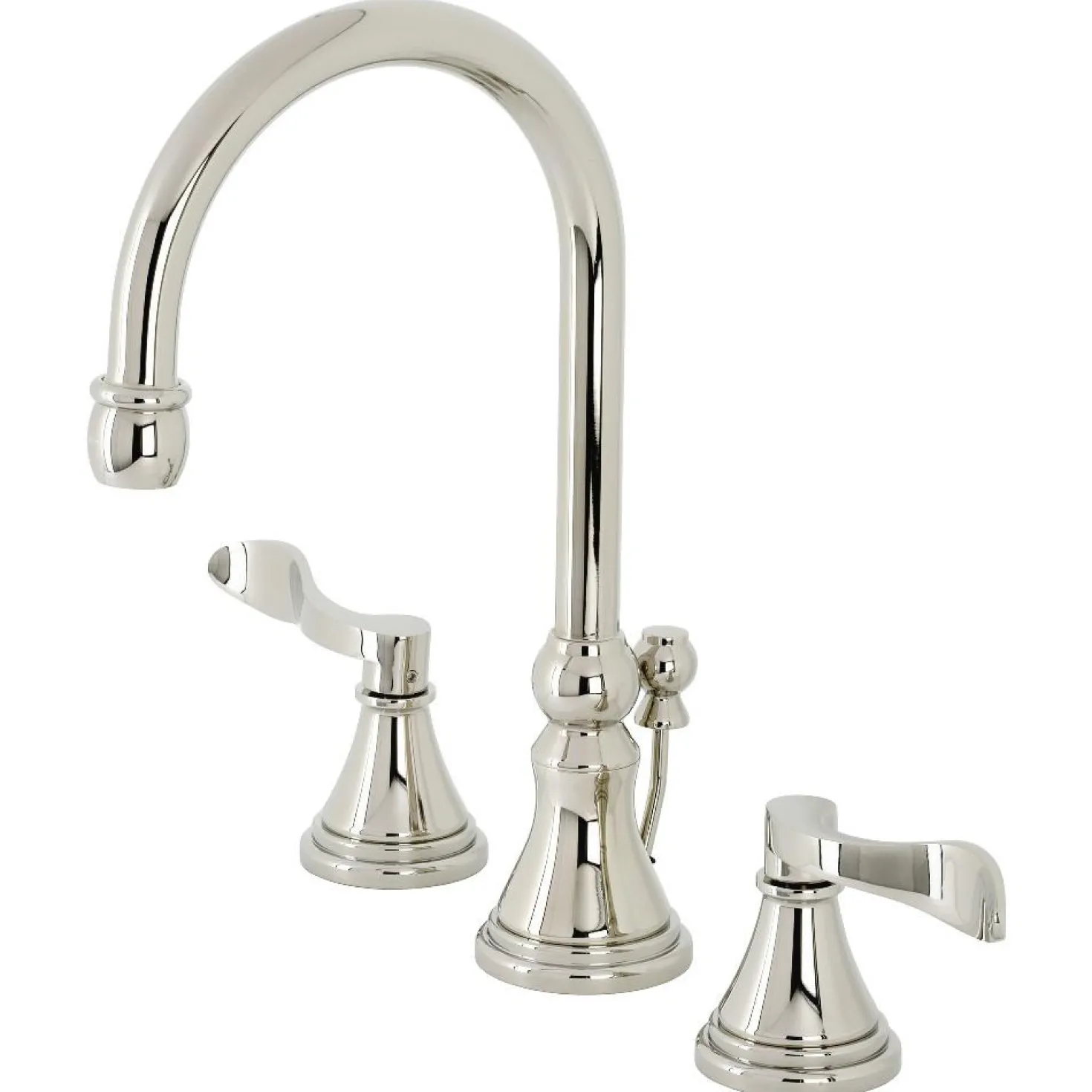 Kingston Brass KS298XDFL-P NuFrench Widespread Bathroom Faucet with Brass Pop-Up