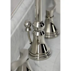 Kingston Brass KS298XDFL-P NuFrench Widespread Bathroom Faucet with Brass Pop-Up