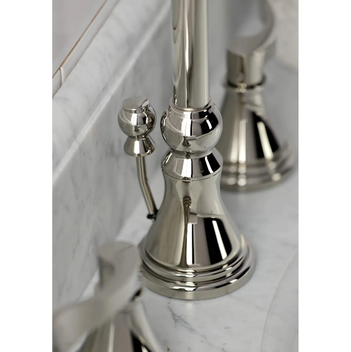 Kingston Brass KS298XDFL-P NuFrench Widespread Bathroom Faucet with Brass Pop-Up