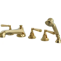 Kingston Brass KS430X5HL-P Roman Lever Handles Tub Faucet with Hand Shower