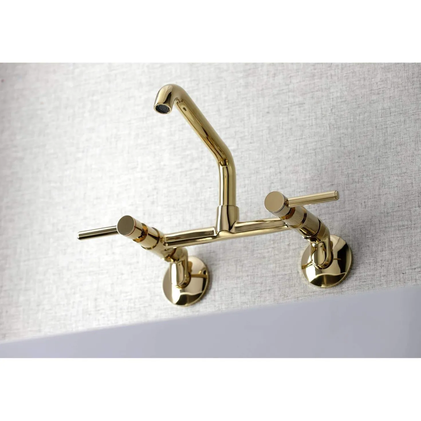 Kingston Brass KS823X-P Concord Two-Handle Wall-Mount Kitchen Faucet