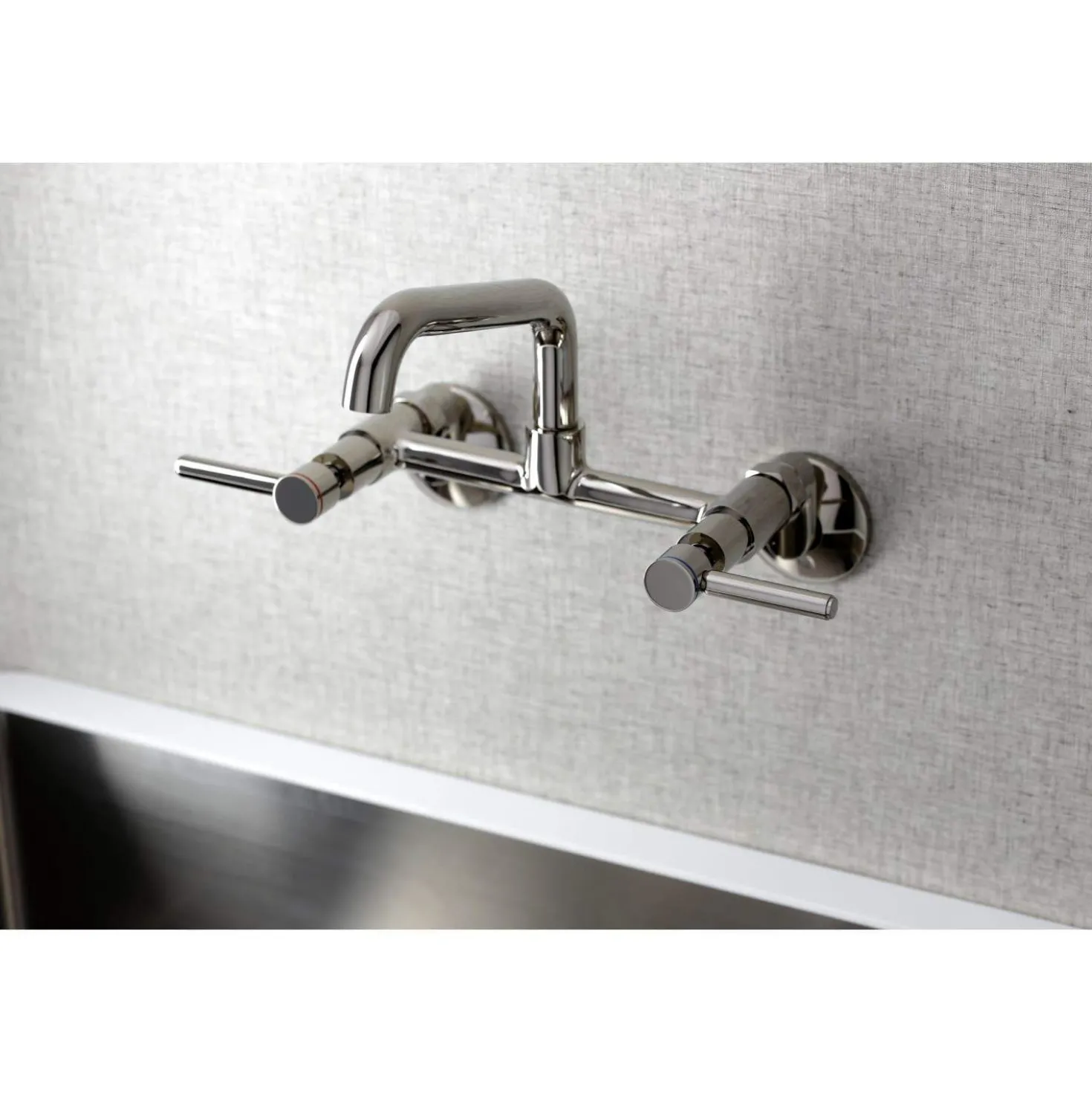 Kingston Brass KS823X-P Concord Two-Handle Wall-Mount Kitchen Faucet