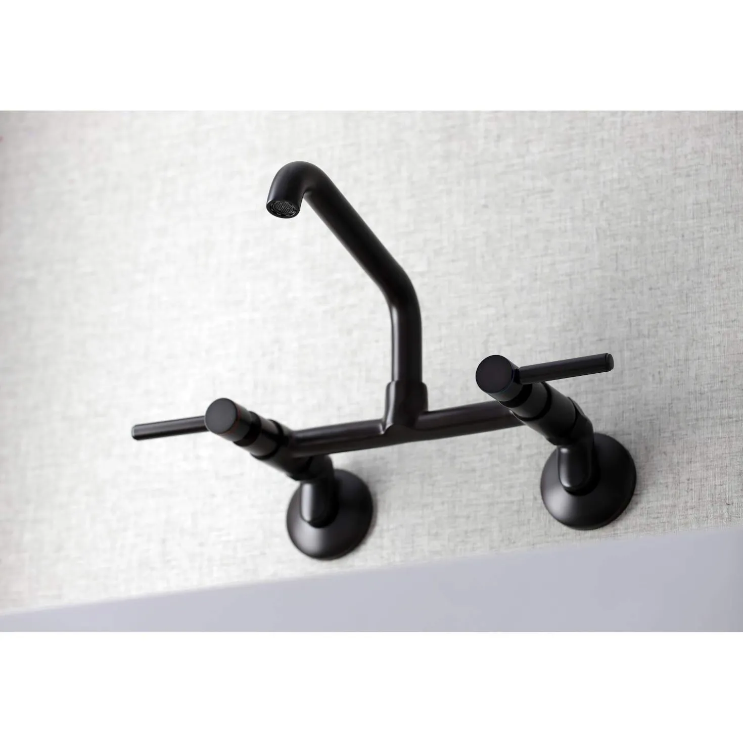 Kingston Brass KS823X-P Concord Two-Handle Wall-Mount Kitchen Faucet