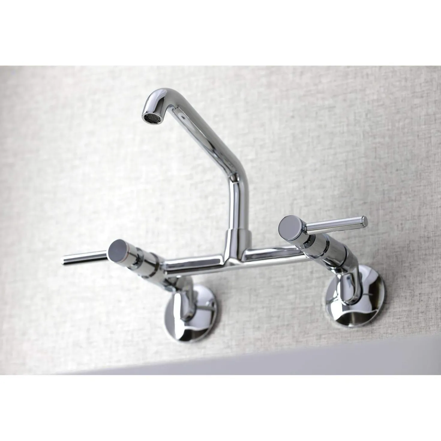 Kingston Brass KS823X-P Concord Two-Handle Wall-Mount Kitchen Faucet