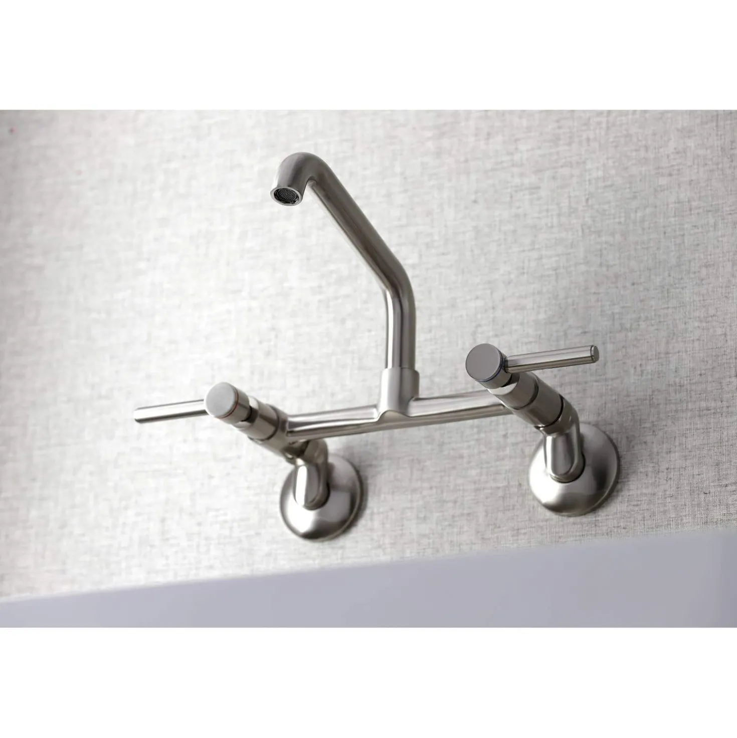 Kingston Brass KS823X-P Concord Two-Handle Wall-Mount Kitchen Faucet