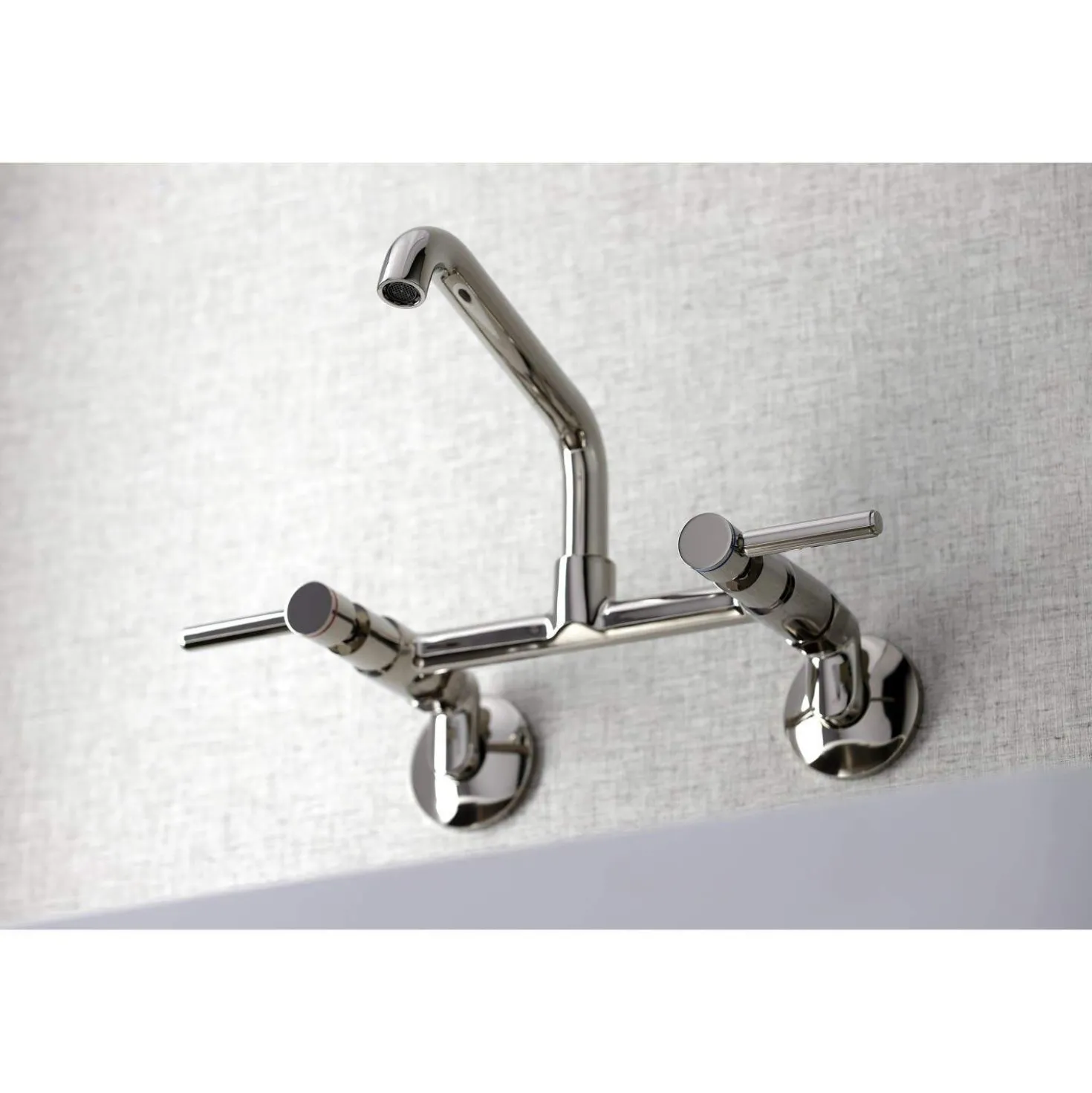 Kingston Brass KS823X-P Concord Two-Handle Wall-Mount Kitchen Faucet