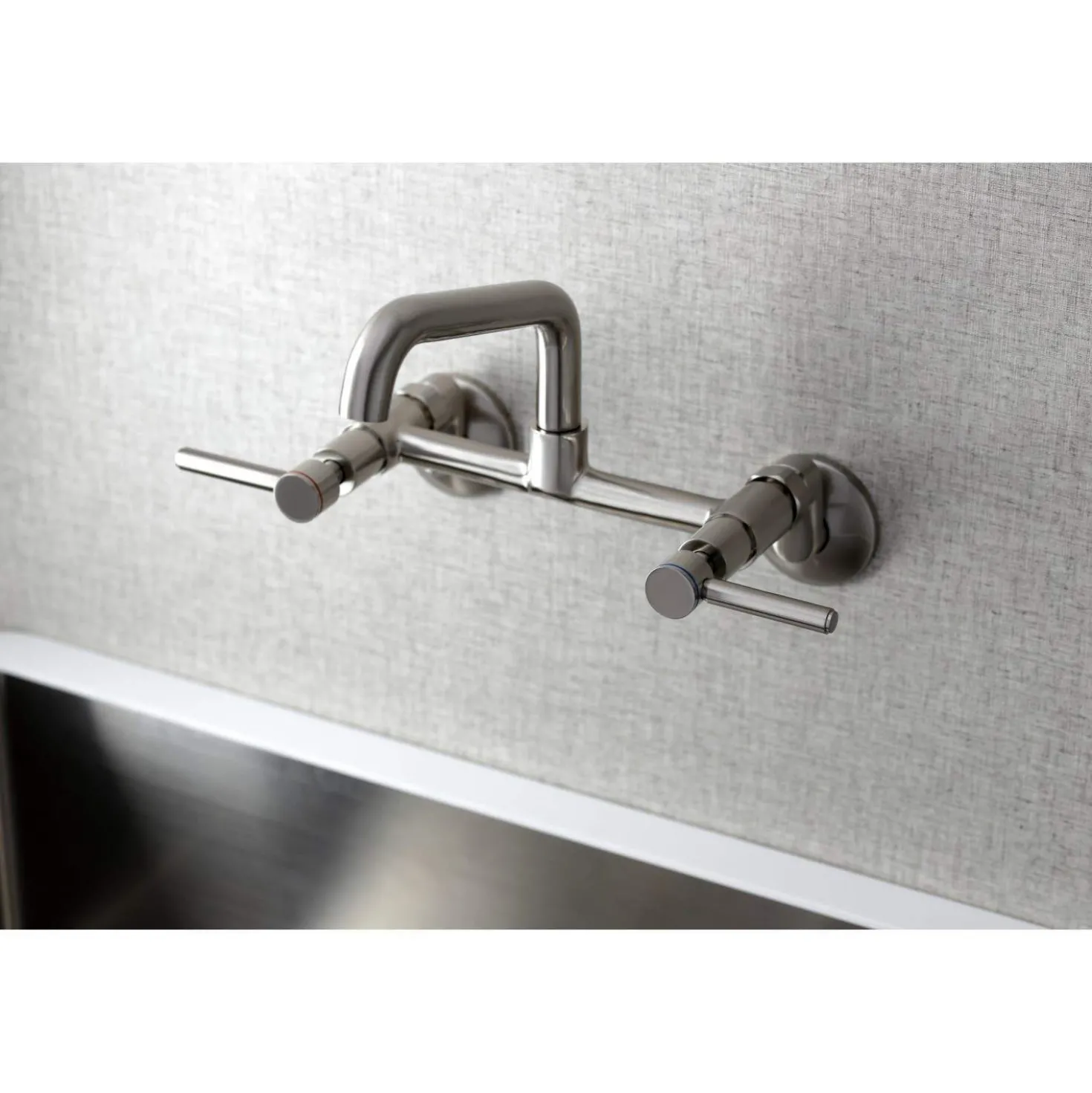 Kingston Brass KS823X-P Concord Two-Handle Wall-Mount Kitchen Faucet