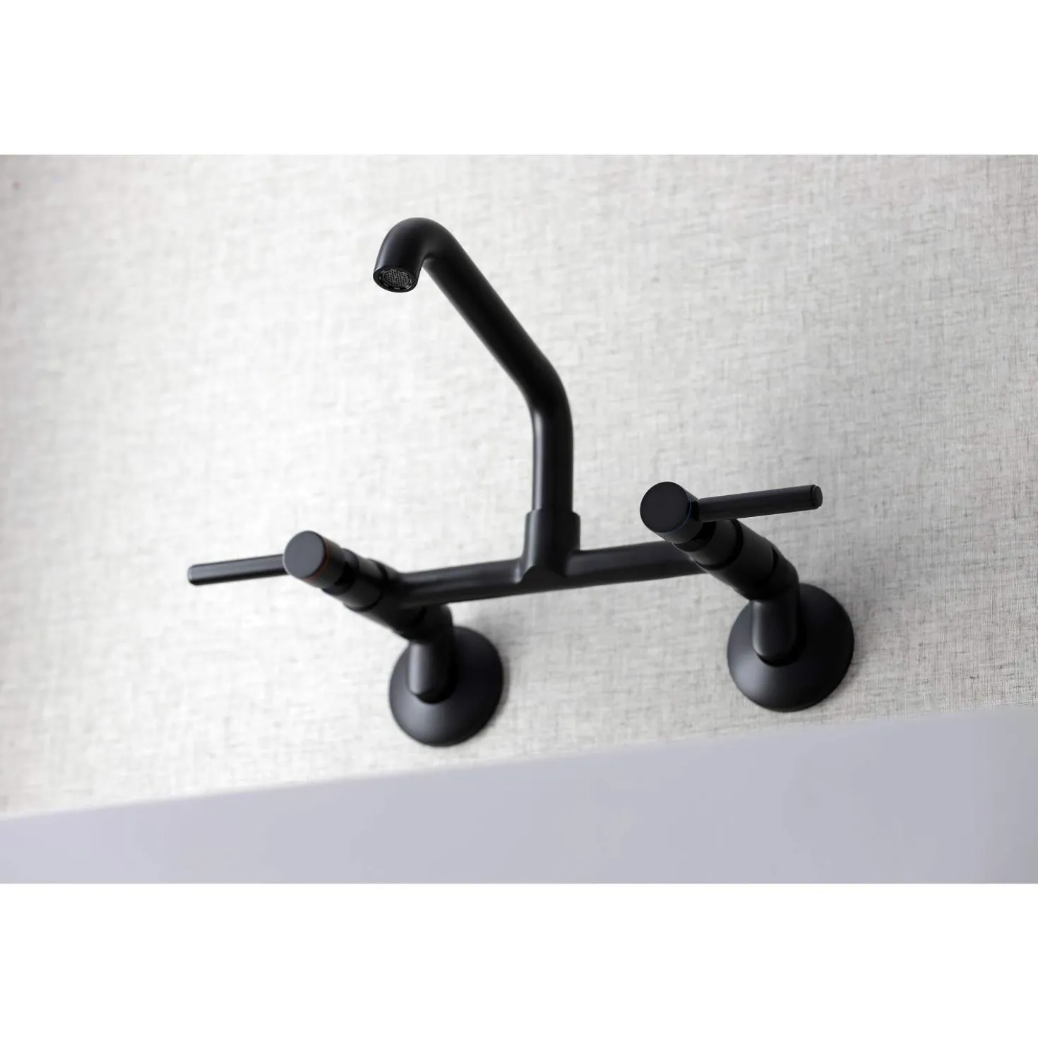 Kingston Brass KS823X-P Concord Two-Handle Wall-Mount Kitchen Faucet