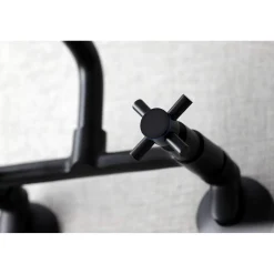 Kingston Brass KS423X-P Concord Two-Handle Wall-Mount Kitchen Faucet