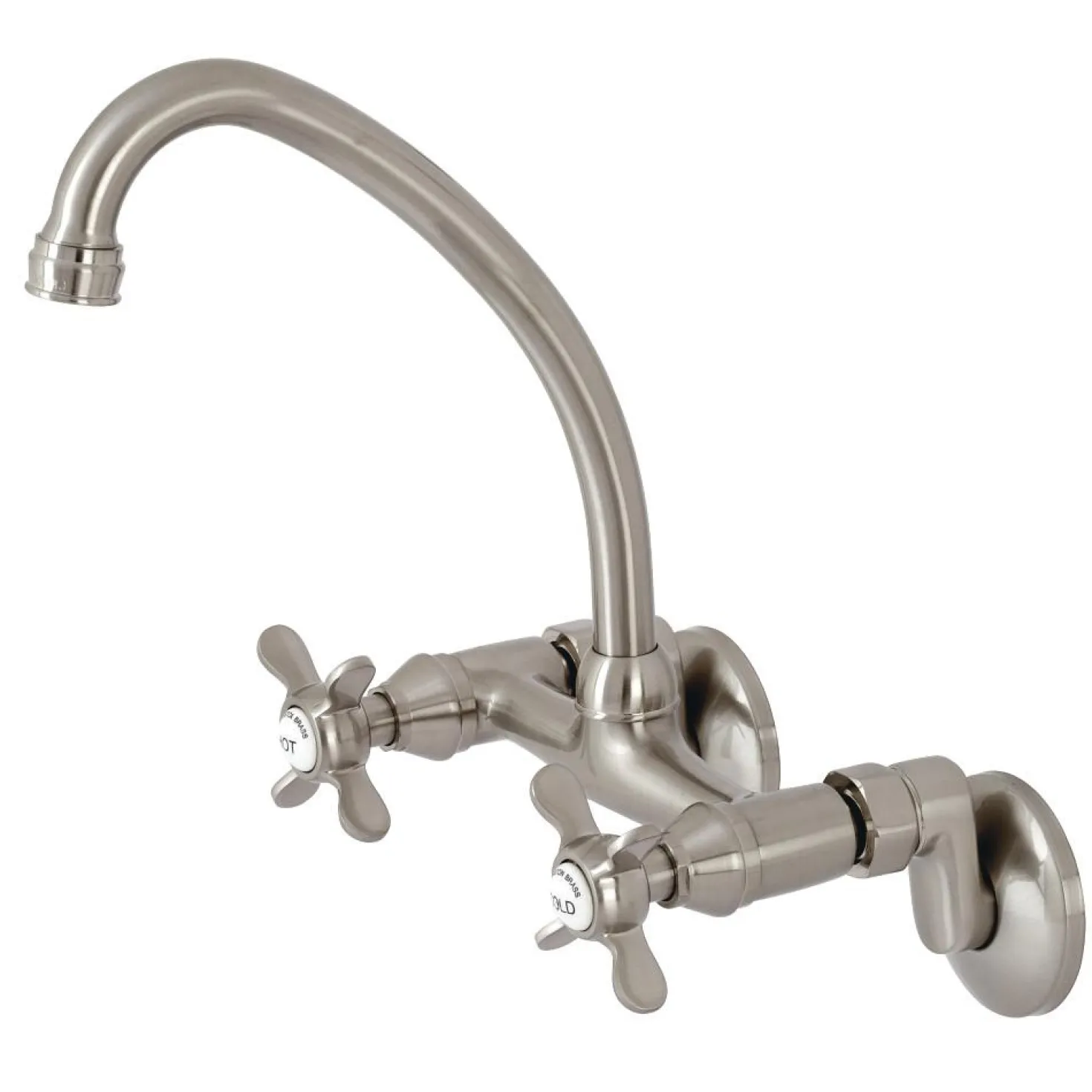 Kingston Brass KS114X-P Essex Two Handle Wall Mount Kitchen Faucet