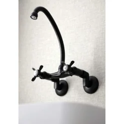 Kingston Brass KS114X-P Essex Two Handle Wall Mount Kitchen Faucet