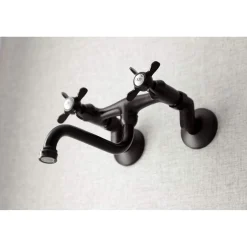 Kingston Brass KS116X-P Essex Two Handle Wall Mount Bathroom Faucet