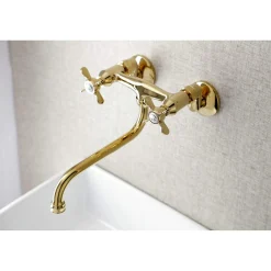Kingston Brass KS115X-P Essex Two Handle Wall Mount Bathroom Faucet