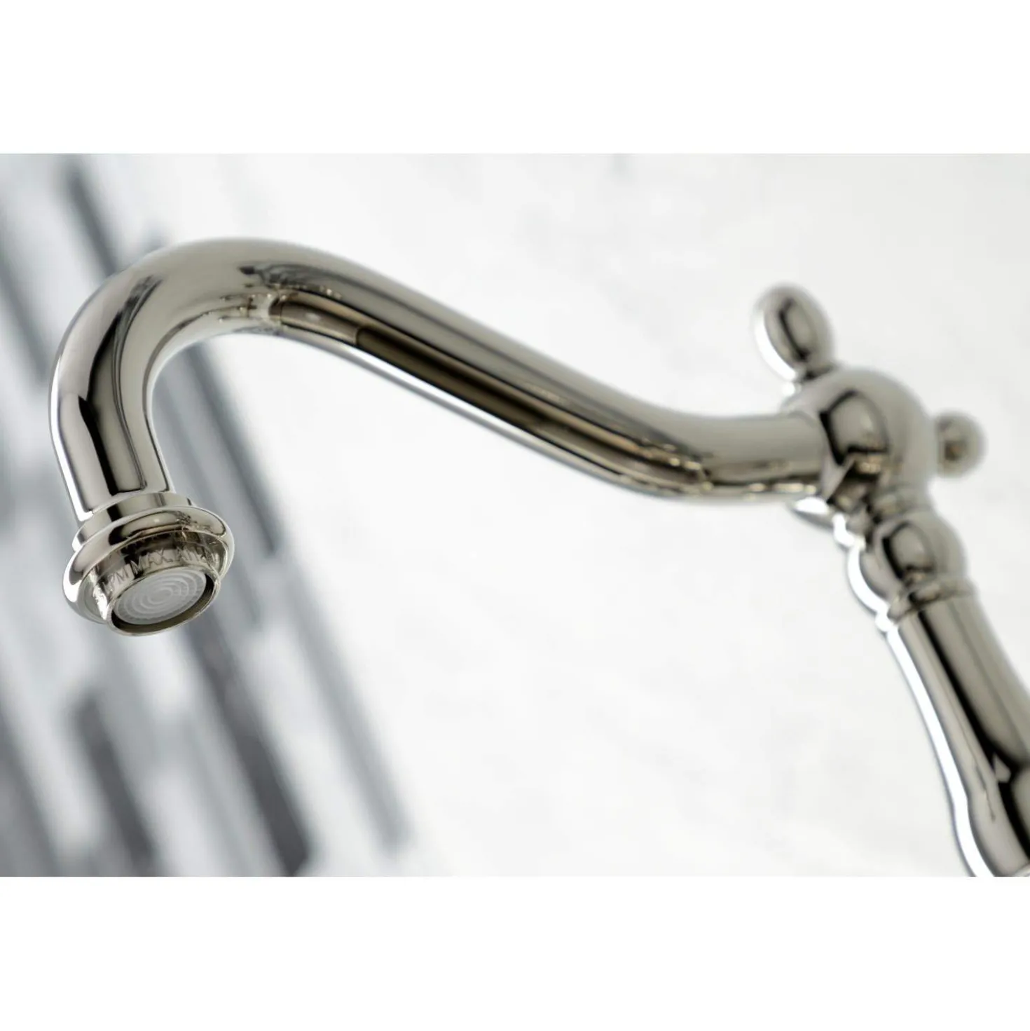 Kingston Brass KS126XPKLBS-P Duchess Wall Mount Bridge Kitchen Faucet with Brass Sprayer