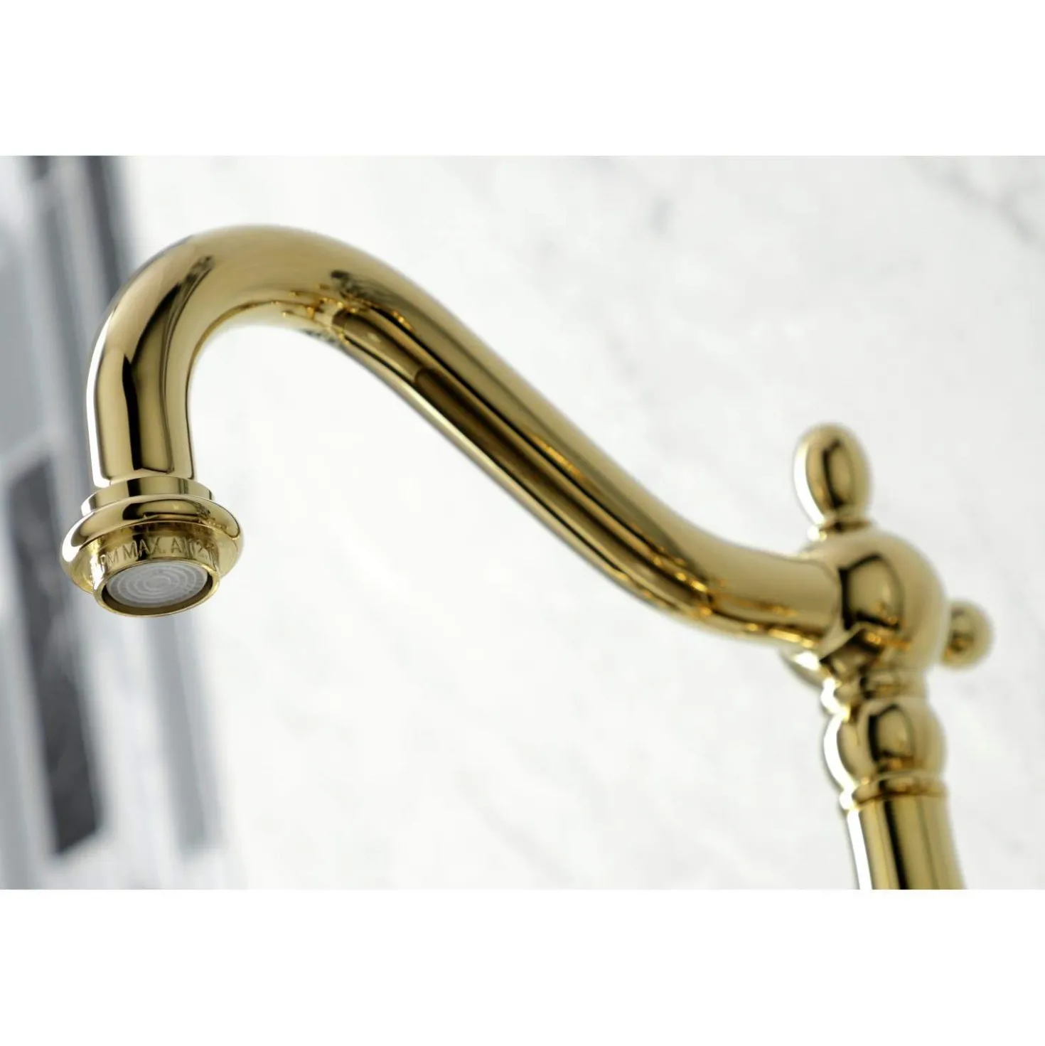 Kingston Brass KS126XPKLBS-P Duchess Wall Mount Bridge Kitchen Faucet with Brass Sprayer