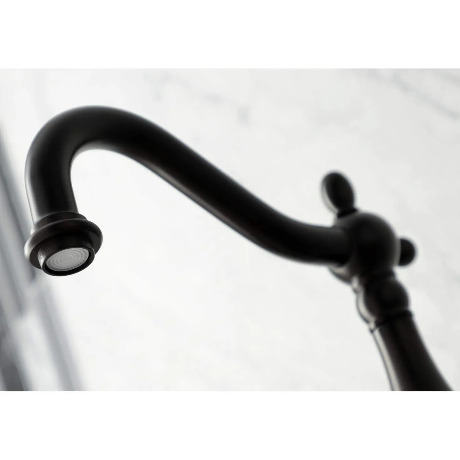 Kingston Brass KS126XPKLBS-P Duchess Wall Mount Bridge Kitchen Faucet with Brass Sprayer