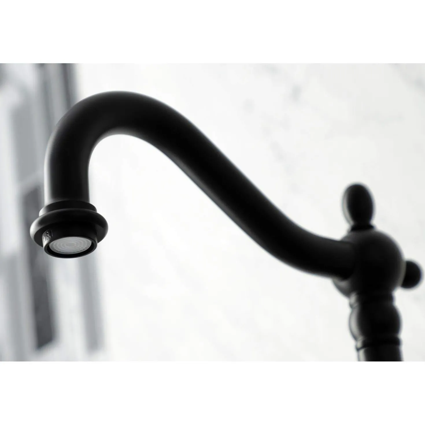 Kingston Brass KS126XPKLBS-P Duchess Wall Mount Bridge Kitchen Faucet with Brass Sprayer