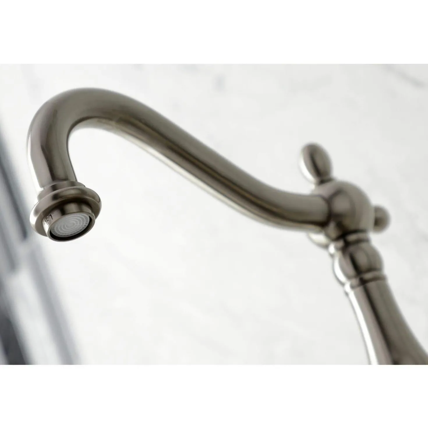 Kingston Brass KS126XPKLBS-P Duchess Wall Mount Bridge Kitchen Faucet with Brass Sprayer