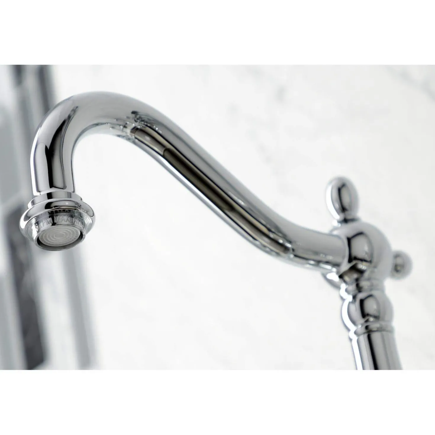 Kingston Brass KS126XPKLBS-P Duchess Wall Mount Bridge Kitchen Faucet with Brass Sprayer