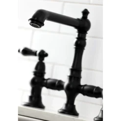 Kingston Brass KS727XPKLBS-P Duchess Bridge Kitchen Faucet with Brass Sprayer