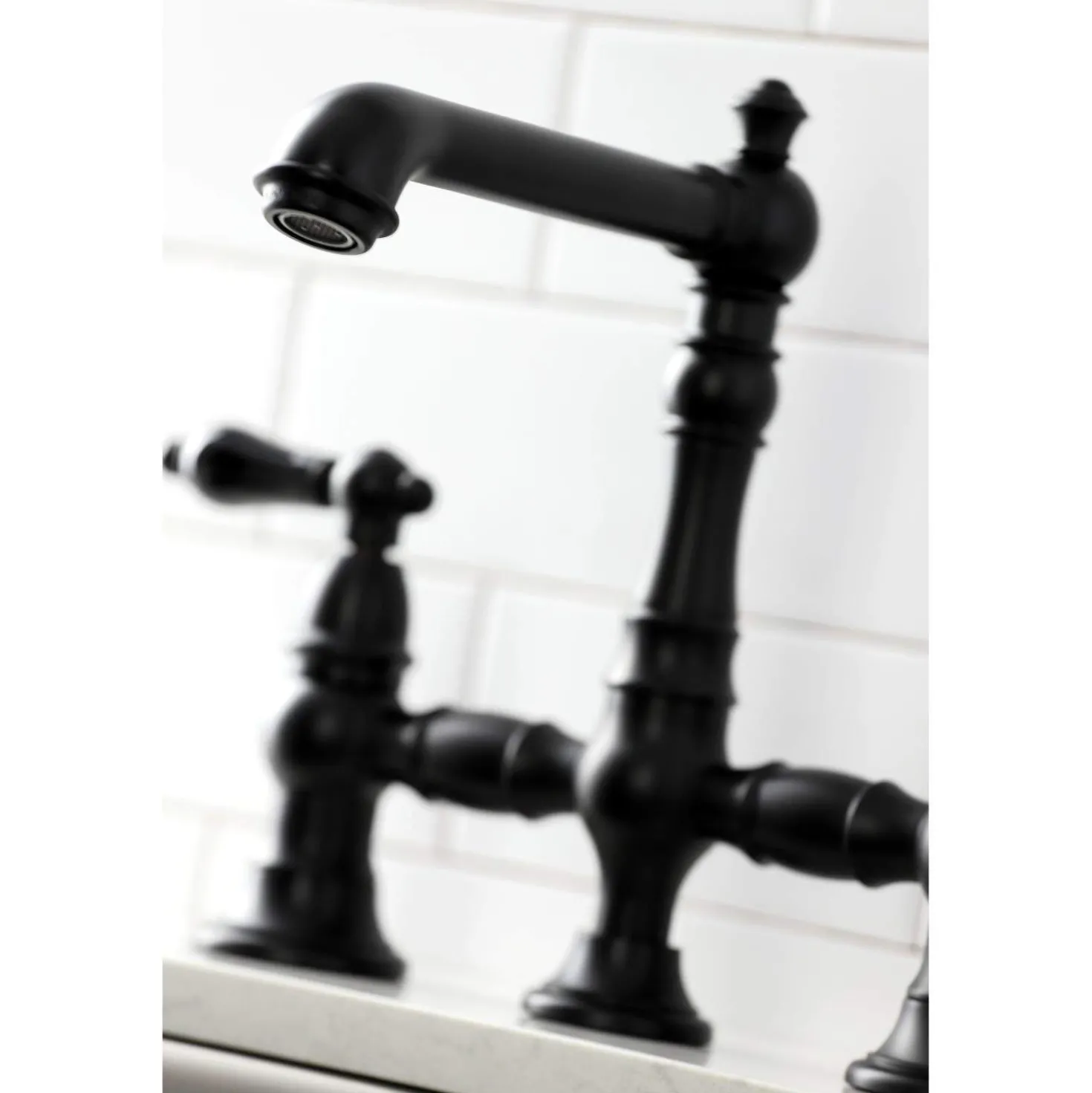 Kingston Brass KS727XPKLBS-P Duchess Bridge Kitchen Faucet with Brass Sprayer