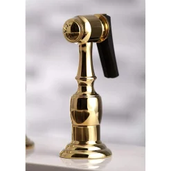 Kingston Brass KS727XPKLBS-P Duchess Bridge Kitchen Faucet with Brass Sprayer