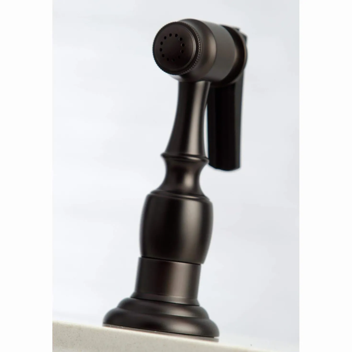 Kingston Brass KS727XPKLBS-P Duchess Bridge Kitchen Faucet with Brass Sprayer