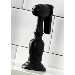 Kingston Brass KS127XPKLBS-P Duchess Bridge Kitchen Faucet with Brass Sprayer