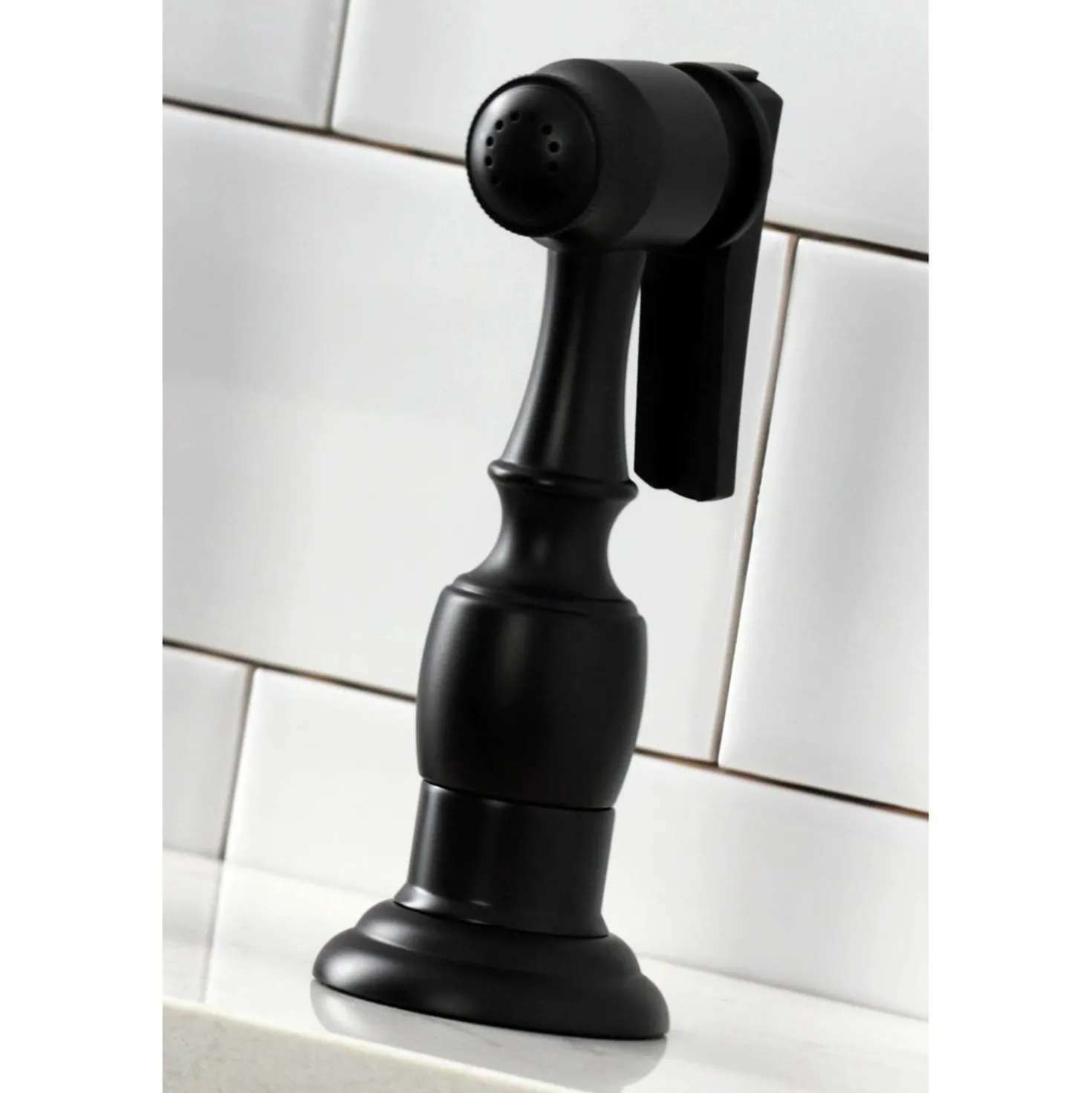 Kingston Brass KS127XPKLBS-P Duchess Bridge Kitchen Faucet with Brass Sprayer