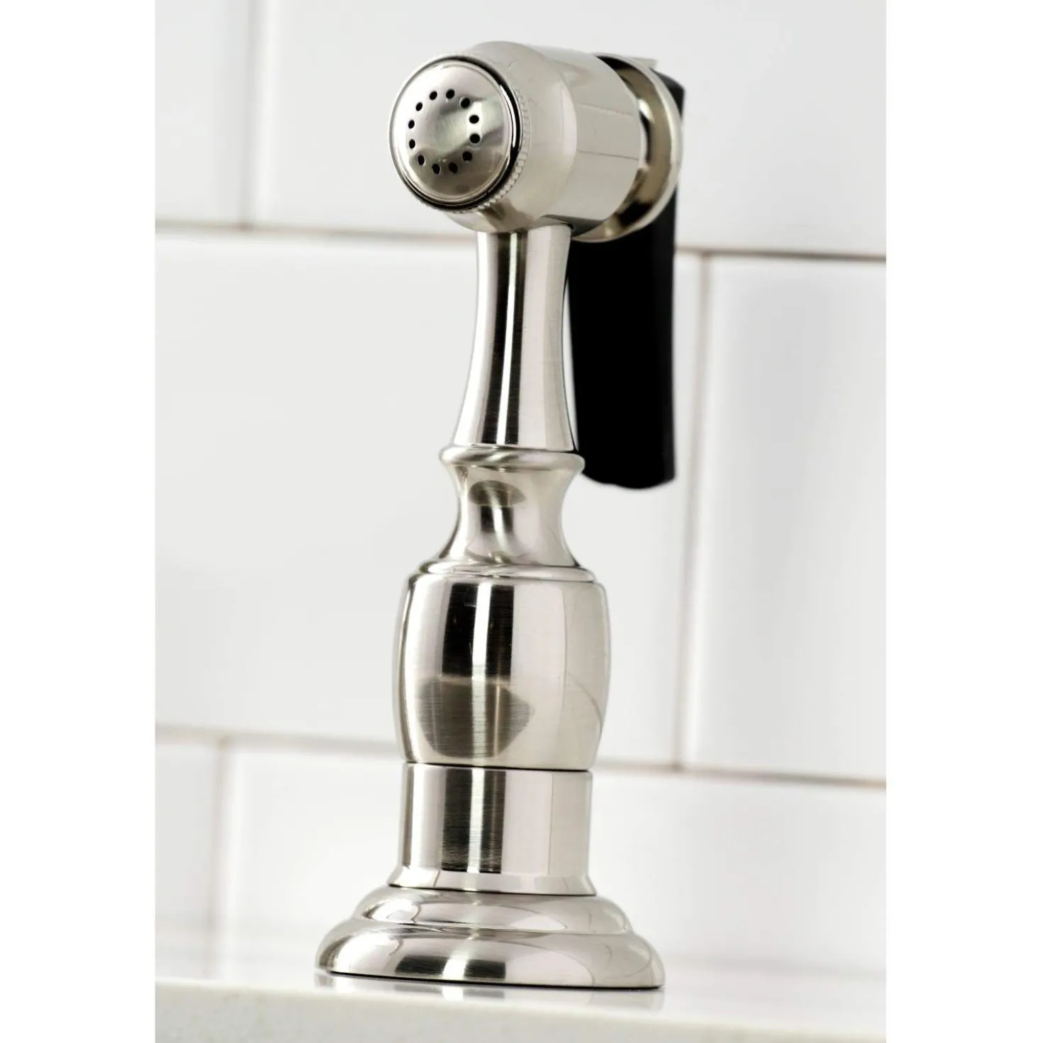 Kingston Brass KS279XPKLBS-P Duchess Widespread Kitchen Faucet with Brass Sprayer