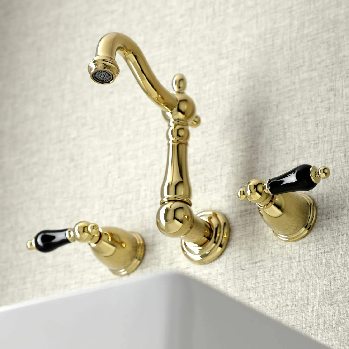 Kingston Brass KS122XPKL-P Duchess Two-Handle Wall Mount Bathroom Faucet
