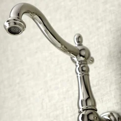 Kingston Brass KS125XPKL-P Duchess Two-Handle Wall Mount Bathroom Faucet
