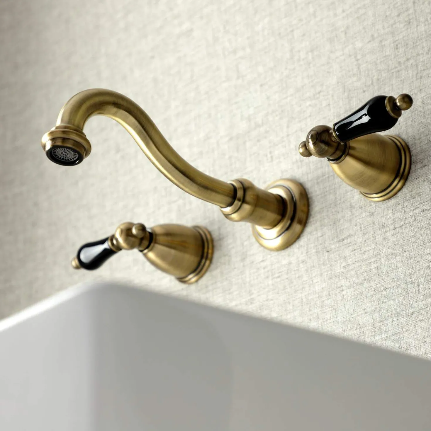 Kingston Brass KS312XPKL-P Duchess Two-Handle Wall Mount Bathroom Faucet