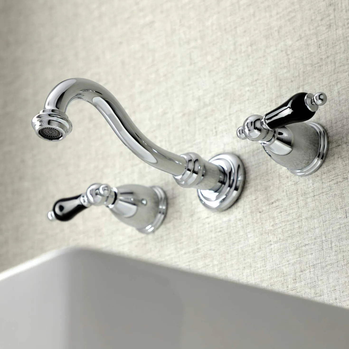 Kingston Brass KS312XPKL-P Duchess Two-Handle Wall Mount Bathroom Faucet