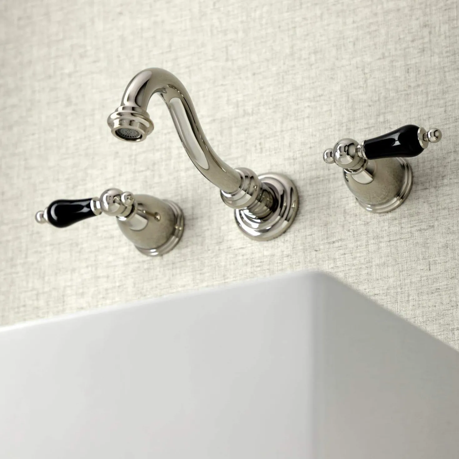 Kingston Brass KS312XPKL-P Duchess Two-Handle Wall Mount Bathroom Faucet