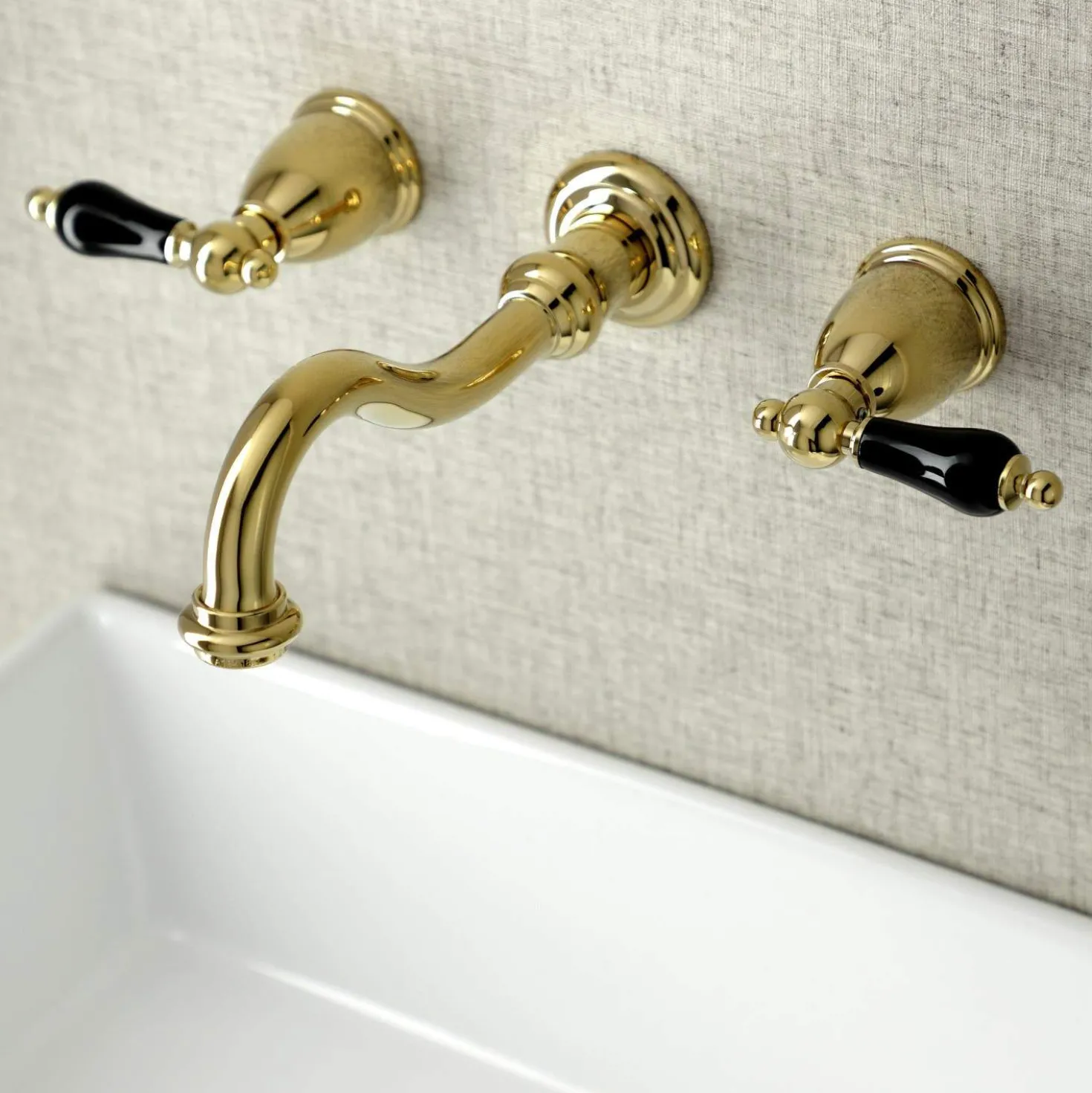 Kingston Brass KS312XPKL-P Duchess Two-Handle Wall Mount Bathroom Faucet
