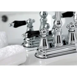 Kingston Brass KS261XPKL-P Duchess 4 in. Centerset Bathroom Faucet with Brass Pop-Up