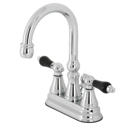 Kingston Brass KS261XPKL-P Duchess 4 in. Centerset Bathroom Faucet with Brass Pop-Up