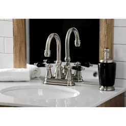 Kingston Brass KS261XPKL-P Duchess 4 in. Centerset Bathroom Faucet with Brass Pop-Up