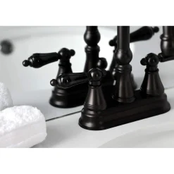 Kingston Brass KS261XPKL-P Duchess 4 in. Centerset Bathroom Faucet with Brass Pop-Up