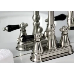 Kingston Brass KS261XPKL-P Duchess 4 in. Centerset Bathroom Faucet with Brass Pop-Up
