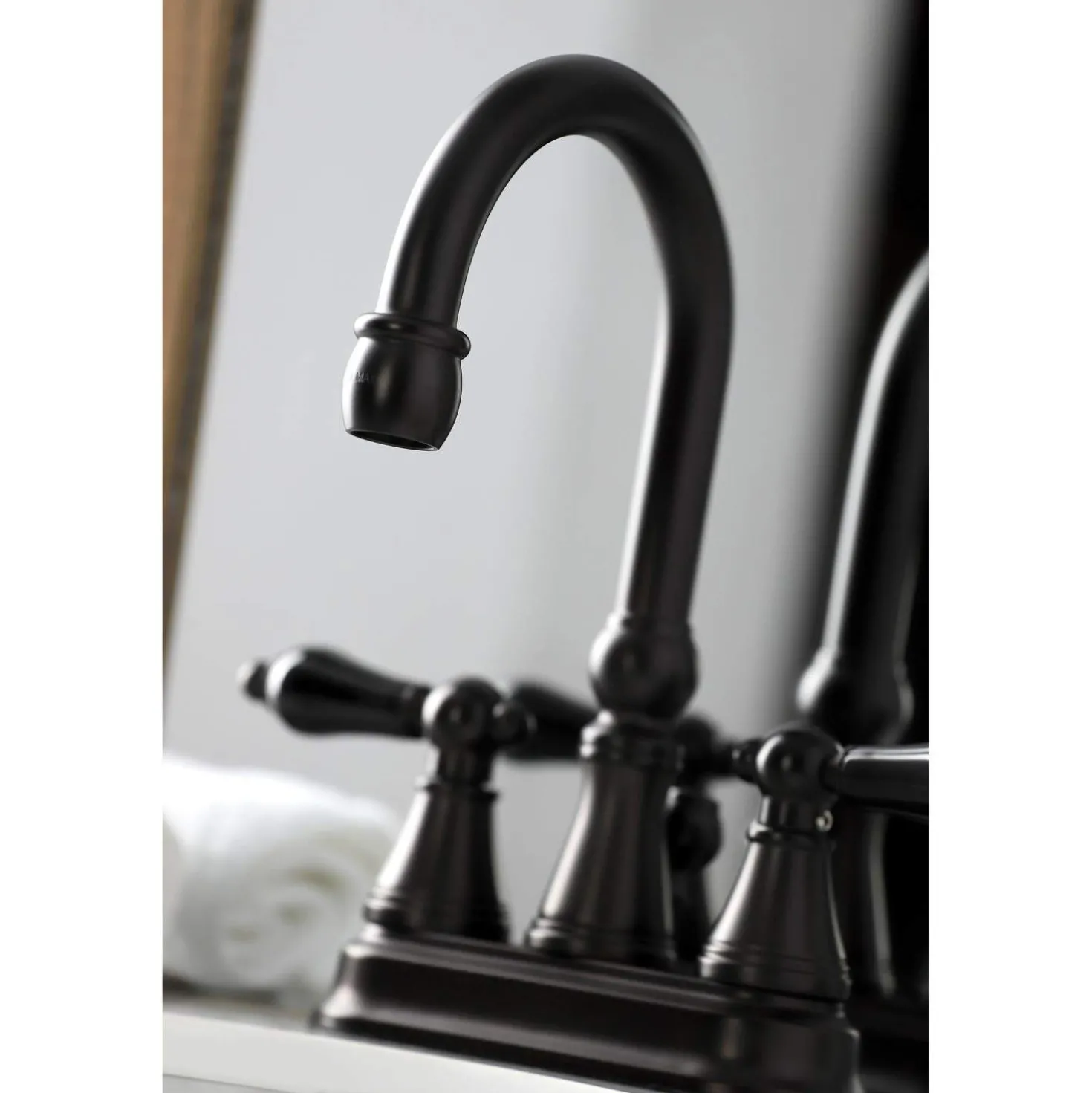 Kingston Brass KS261XPKL-P Duchess 4 in. Centerset Bathroom Faucet with Brass Pop-Up