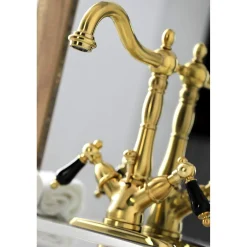 Kingston Brass KS143XPKL-P Duchess Two-Handle Bathroom Faucet with Brass Pop-Up and Cover Plate