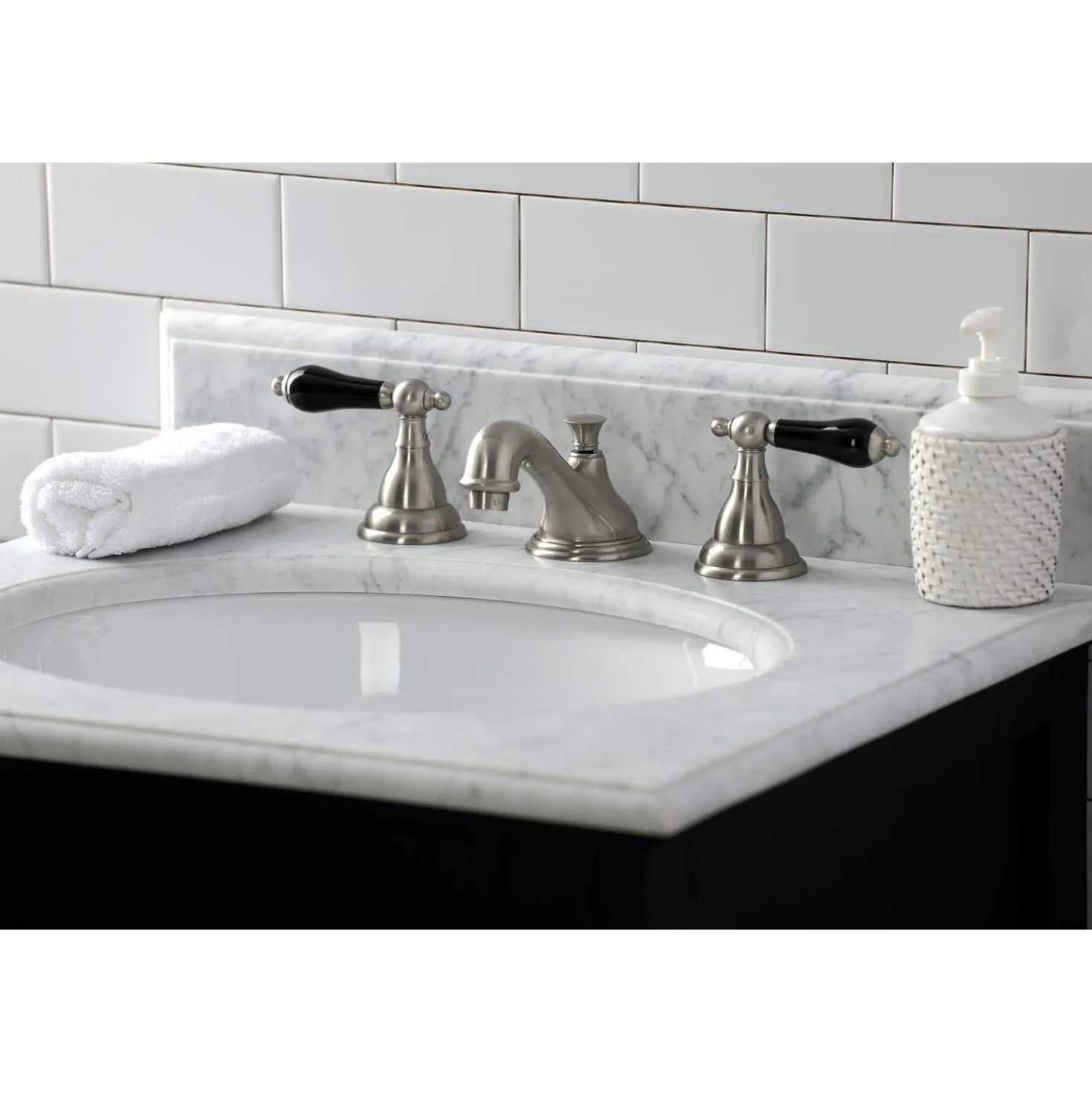 Kingston Brass KS556XPKL-P Duchess Widespread Bathroom Faucet with Brass Pop-Up